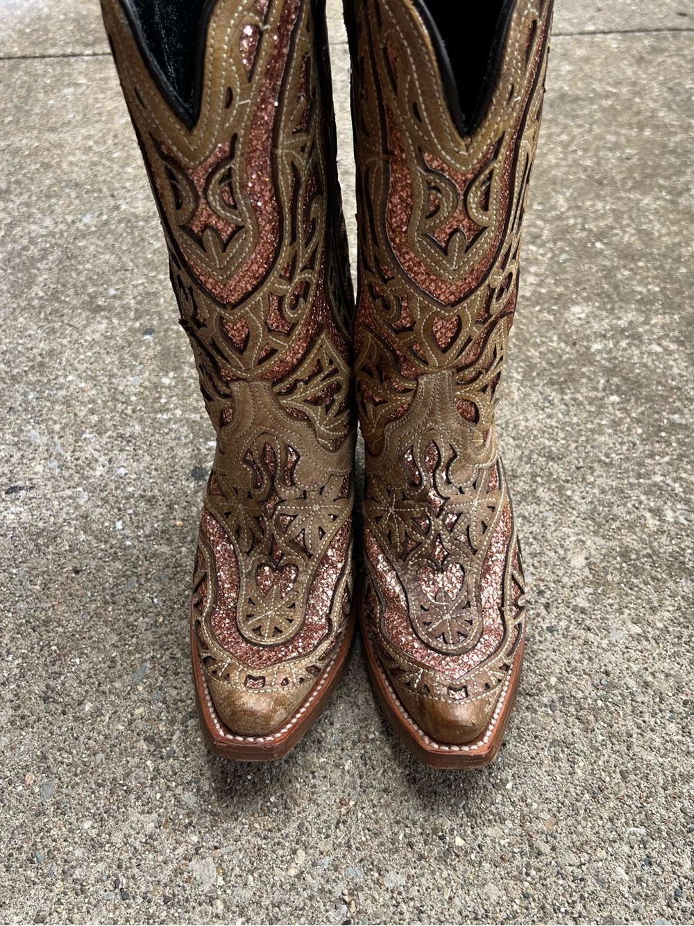 JB Dillon Glitter Cowgirl Boots Western Cowboy Coastal Women’s Size 5B - Picture 2 of 6
